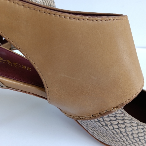 Coach Vanda Print Snake & Calf Leather s/Q4678 Beige/Maple Size 8.5M - Picture 6 of 16
